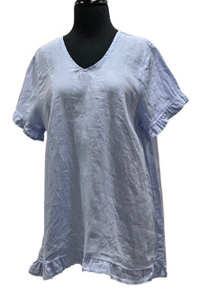  Match Point V-Neck Short Sleeve Top With Ruffle in Kentucky Blue Style HLT413