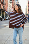 Mersea Amour Sweater in Coclolate/Icing Blue