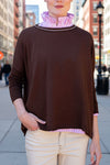 Mersea Catalina Crewneck Sweater in Coffee/Cream One Size