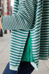 Mersea Catalina Crewneck Sweater in Deep Ocean/Rain Stripe One Size