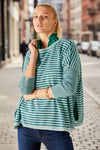 Mersea Catalina Crewneck Sweater in Deep Ocean/Rain Stripe One Size