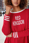 Mersea Catalina Crewneck Sweater with Red Kingdom Motto Petite