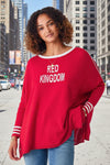 Mersea Catalina Crewneck Sweater with Red Kingdom Motto Petite