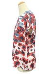 Inoah "Poppy Chic" Burnout Ruffled Short Sleeve Top T1706BO-AE155