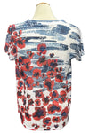 Inoah "Poppy Chic" Burnout Ruffled Short Sleeve Top T1706BO-AE155