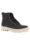 Naot Canoe Boot in Black Embossed Suede