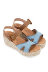 Naot Footwear Majorca Sandal in Latte Brown Leather with Denim