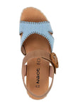 Naot Footwear Majorca Sandal in Latte Brown Leather with Denim