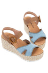 Naot Footwear Majorca Sandal in Latte Brown Leather with Denim