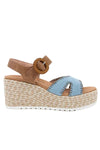 Naot Footwear Majorca Sandal in Latte Brown Leather with Denim
