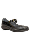 Naot Kirei in Shiny Black/Black Patent/Black Madras Leather Combo