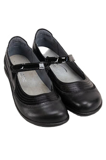  Naot Kirei in Shiny Black/Black Patent/Black Madras Leather Combo