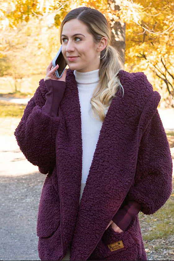 Nordic Beach Hooded Body Wrap in Passion Plum NB-PP