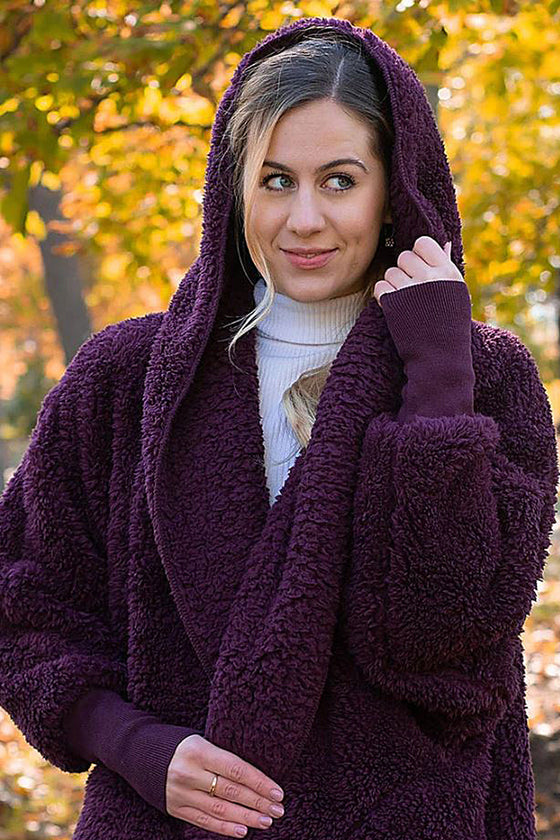 Nordic Beach Hooded Body Wrap in Passion Plum NB-PP