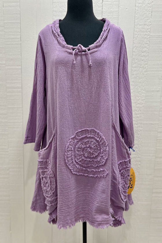 Oh My Gauze Circle Tunic in Orchid Style T325