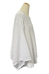 Oh My Gauze Honeycomb Cotton Gauze Overlay Top in Snow