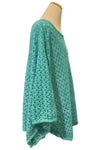 Oh My Gauze Honeycomb Cotton Gauze Overlay Top in Washed Seafoam