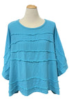 Oh My Gauze Horizon Cotton Gauze Blouse in Glacier