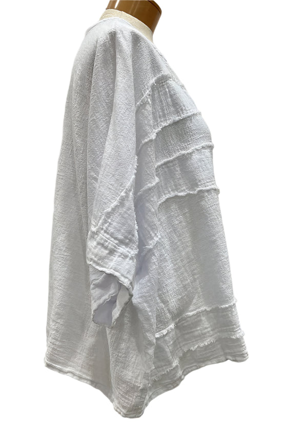 Oh My Gauze Horizon Top in Snow