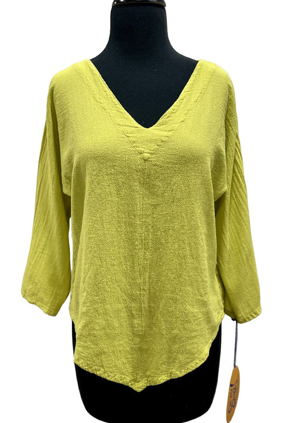 Oh My Gauze Lynn Top in Lime Style T242