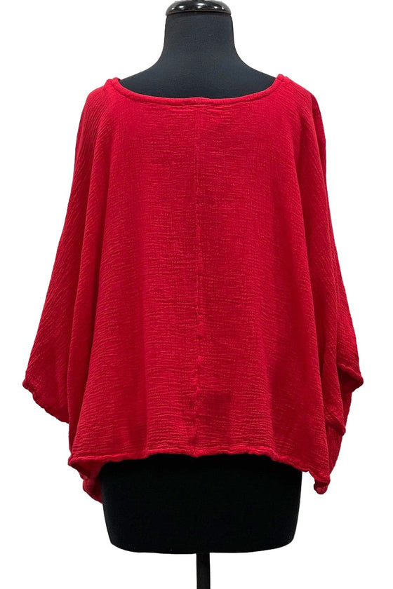 Oh My Gauze Twins Top in Crimson