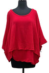 Oh My Gauze Twins Top in Crimson