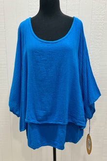  Oh My Gauze Twins Top in Turquoise Style T500