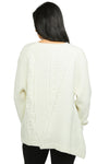 Olivia By Habitat Clothes Cozy Cables Pullover in Winter White