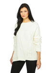 Olivia By Habitat Clothes Cozy Cables Pullover in Winter White