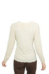 Olivia By Habitat Clothes Crinkle Mesh Ruched Layering Tee in Cloud