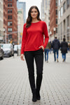 Olivia By Habitat Clothes Essential Knits Layering Crew Neck Tee in Roma