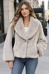 Olivia By Habitat Clothes Faux Fur Showstopper Jacket in Sand