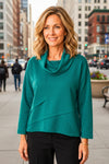 Olivia By Habitat Clothes Feather Lux Knit Crossroads Cowl in Teal