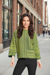 Olivia By Habitat Clothes Reverse Stripe Funnel Neck Sweater in Spruce