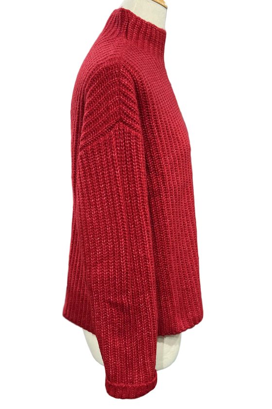Olivia By Habitat Clothes Sedona Knit Funnel Neck in Chili