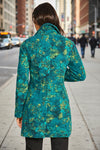 Olivia By Habitat Clothes Stained Glass Floral Fleece Car Coat in Teal