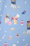 P.J Salvage Baked Woof Love Print Flannel PJ Set with Headband in Denim
