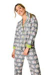 P.J Salvage Blooms on Parade Elephant 3-Piece Flannel PJ Set in Gray