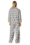 P.J Salvage Blooms on Parade Elephant 3-Piece Flannel PJ Set in Gray