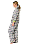 P.J Salvage Blooms on Parade Elephant 3-Piece Flannel PJ Set in Gray