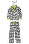 P.J Salvage Blooms on Parade Elephant 3-Piece Flannel PJ Set in Gray