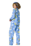 P. J. Salvage Cows Jumping Over the Moon 3-Piece Flannel PJ Set in Peri