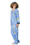 P. J. Salvage Cows Jumping Over the Moon 3-Piece Flannel PJ Set in Peri