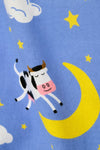 P. J. Salvage Cows Jumping Over the Moon 3-Piece Flannel PJ Set in Peri