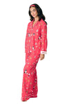 P.J Salvage Dogs Who Brunch 3-Piece Flannel PJ Set in Darl Coral