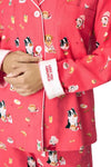 P.J Salvage Dogs Who Brunch 3-Piece Flannel PJ Set in Darl Coral