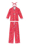 P.J Salvage Dogs Who Brunch 3-Piece Flannel PJ Set in Darl Coral