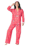 P.J Salvage Dogs Who Brunch 3-Piece Flannel PJ Set in Darl Coral