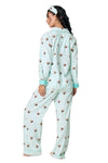 P.J Salvage Espresso Martini 3-Piece Flannel PJ Set in Pool Blue