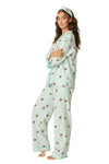 P.J Salvage Espresso Martini 3-Piece Flannel PJ Set in Pool Blue
